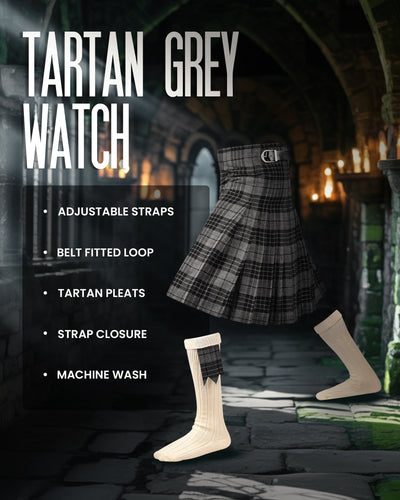 Acrylic Kilt | 16oz Gray Watch Tartan Kilt | Big & Tall