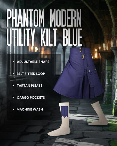 Phantom Modern Utility Kilt | Blue