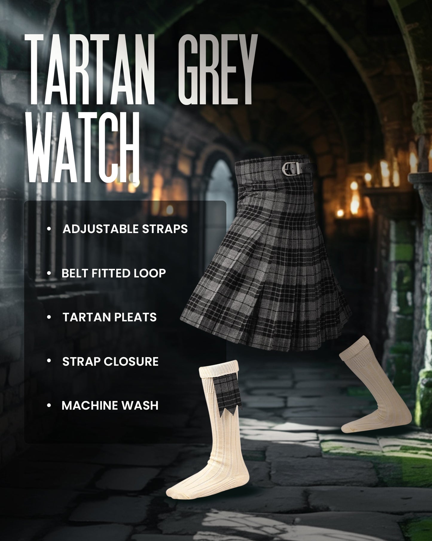 Acrylic Kilt | 16oz Gray Watch Tartan Kilt