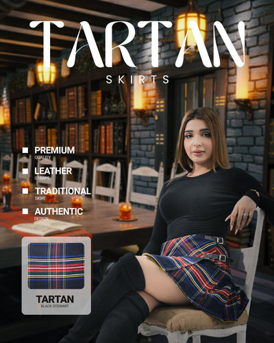 Women's Tartan Billie Skirt | Black Stewart