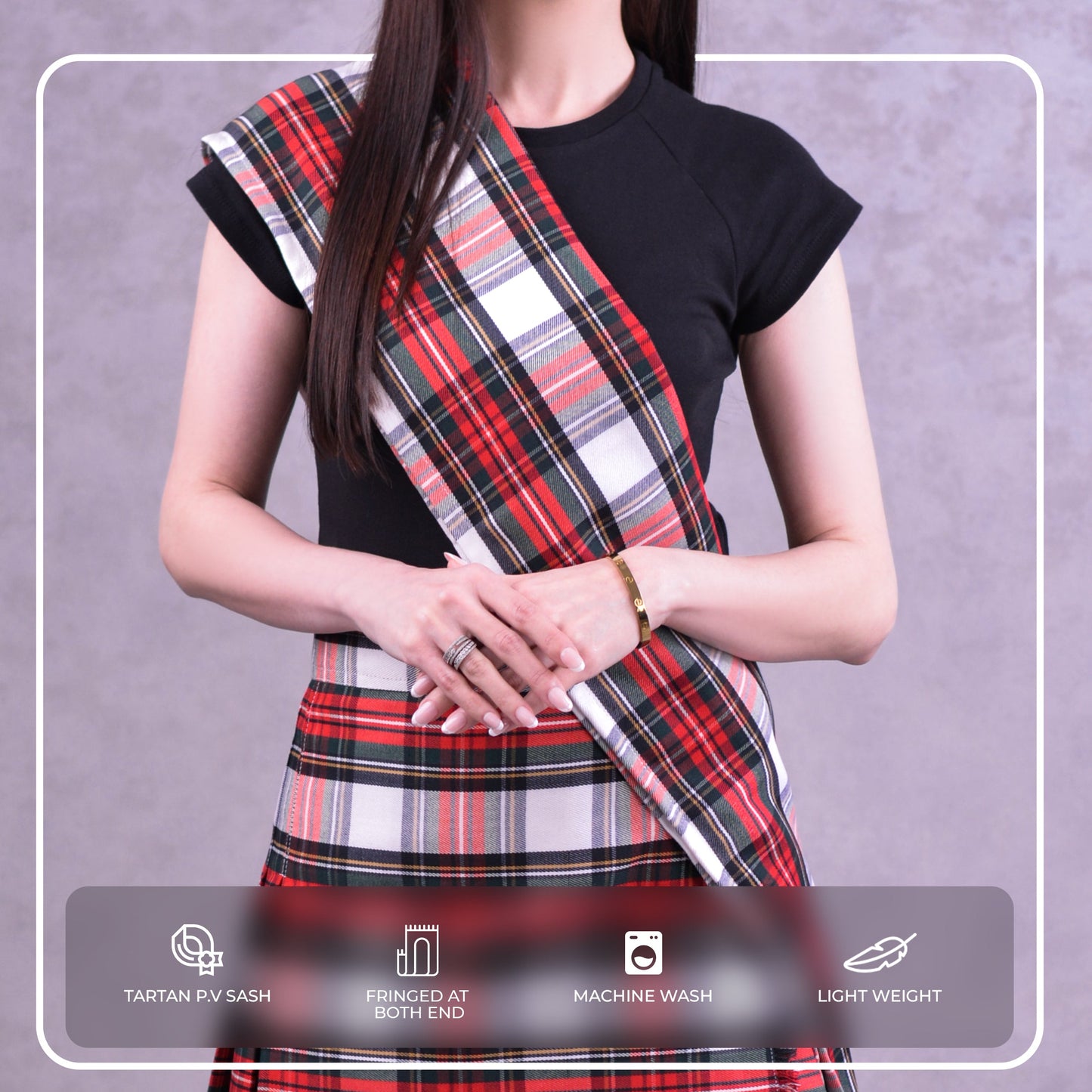 Women's Sash in Dress Stewart Tartan