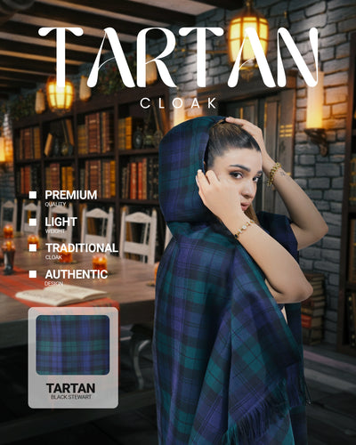 Women Tartan Cloak - Black Watch