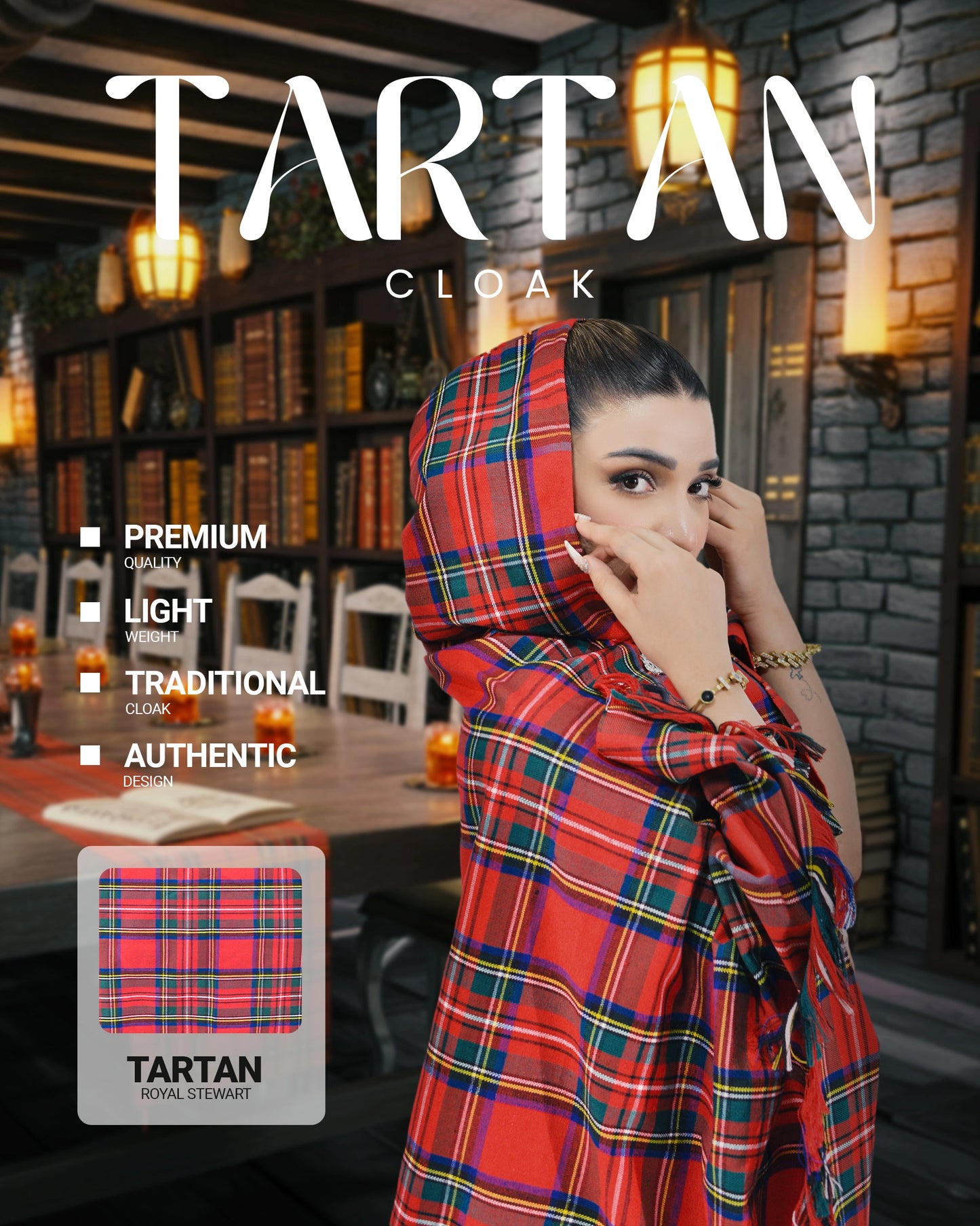Women Tartan Cloak - Royal Stewart