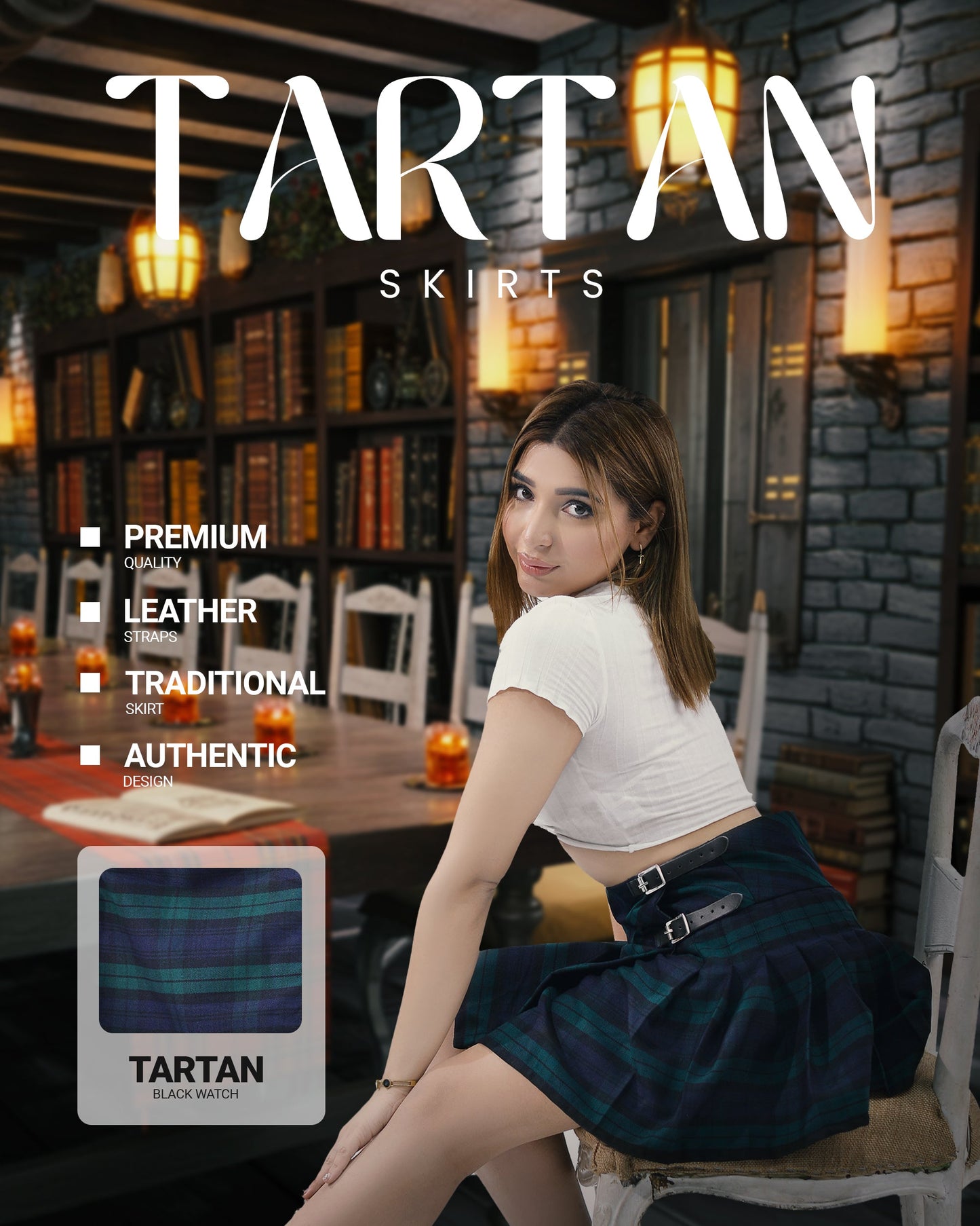 Women's Tartan Billie Skirt | Black Watch