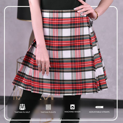 Woman Plaid Kilt - Dress Stewart Tartan Kilt - Premium Quality & Timeless Style | Big & Tall