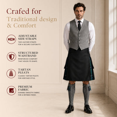 Blue Douglas Hybrid Utility Kilt for Men  - Traditional Style with Modern Functionality