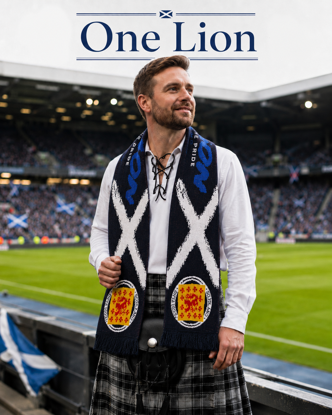 ONE LION FIFA Fan Muffler - Thick Double Knit Supporter Scarf
