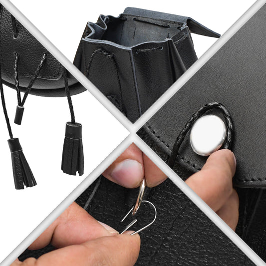 Rob Roy Leather Sporran | Black