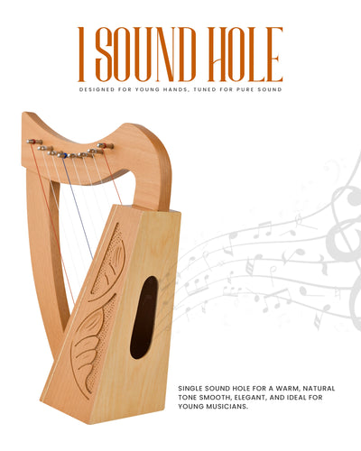 Mini Celtic Harp 8 String | Portable Celtic Instrument for Beginners & Professionals