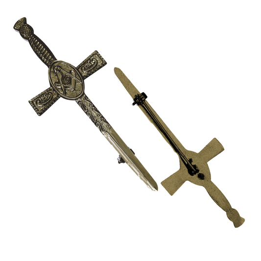 Antique Kilt Pin with a detailed Masonic Thistle design, perfect for adding elegance to your kilt outfit.