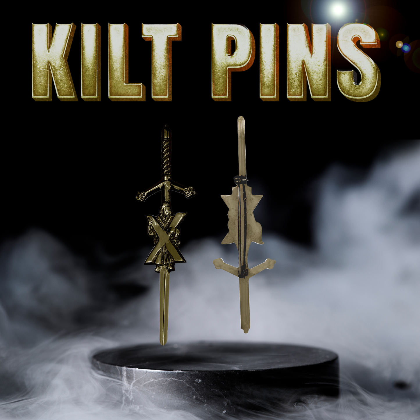 Antique St Andrew kilt pin with St Andrew's Cross design