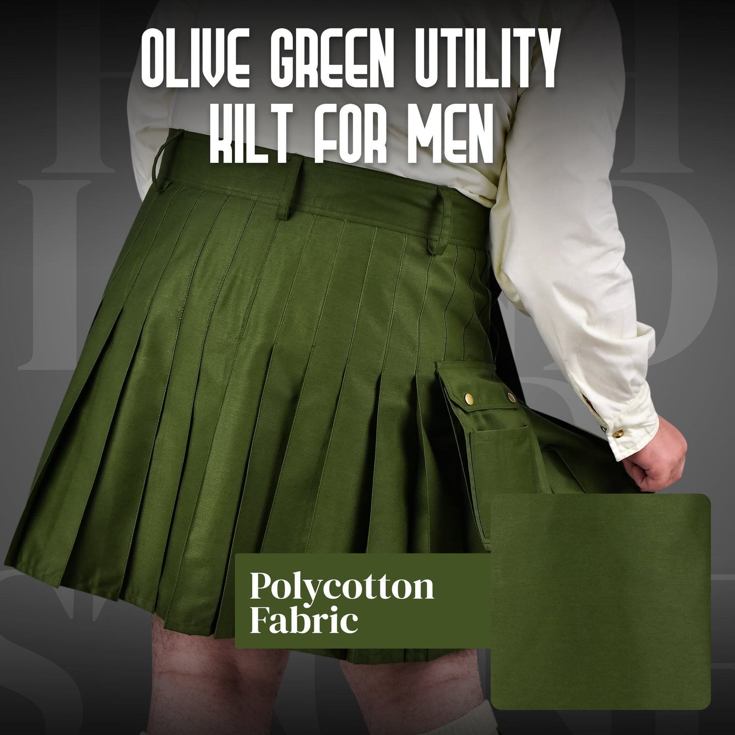 Phantom Modern Utility Kilt - Olive Green | Big & Tall