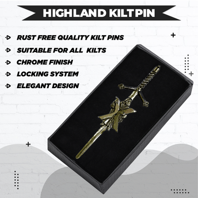 Antique St Andrew kilt pin with St Andrew's Cross design