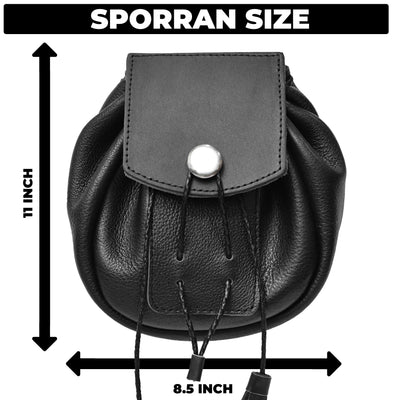 Rob Roy Leather Sporran | Black