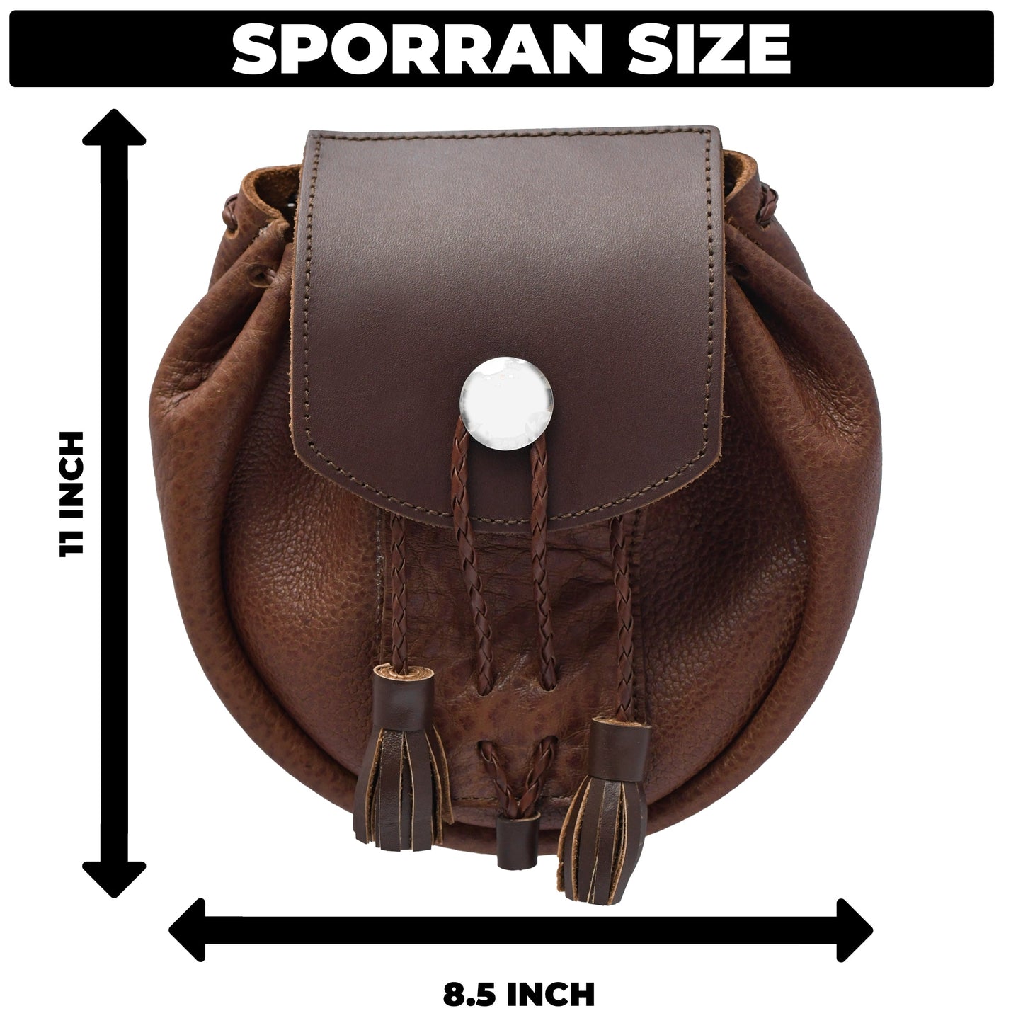 Rob Roy Leather Sporran | Brown