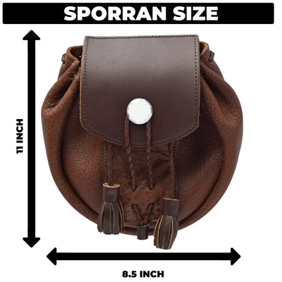 Rob Roy Leather Sporran | Brown