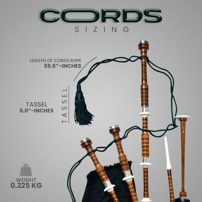 Highland Redstone Bagpipe Silk Cord | Green