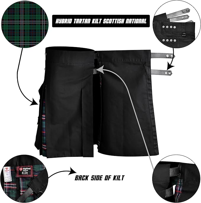 Scottish National Hybrid Utility Kilt for Men - Traditional Style with Modern Functionality