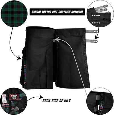 Scottish National Hybrid Utility Kilt for Men - Traditional Style with Modern Functionality | Big & Tall