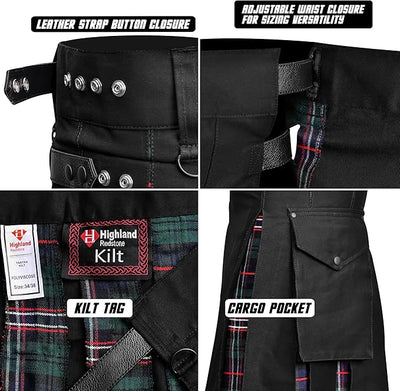 Scottish National Hybrid Utility Kilt for Men - Traditional Style with Modern Functionality | Big & Tall