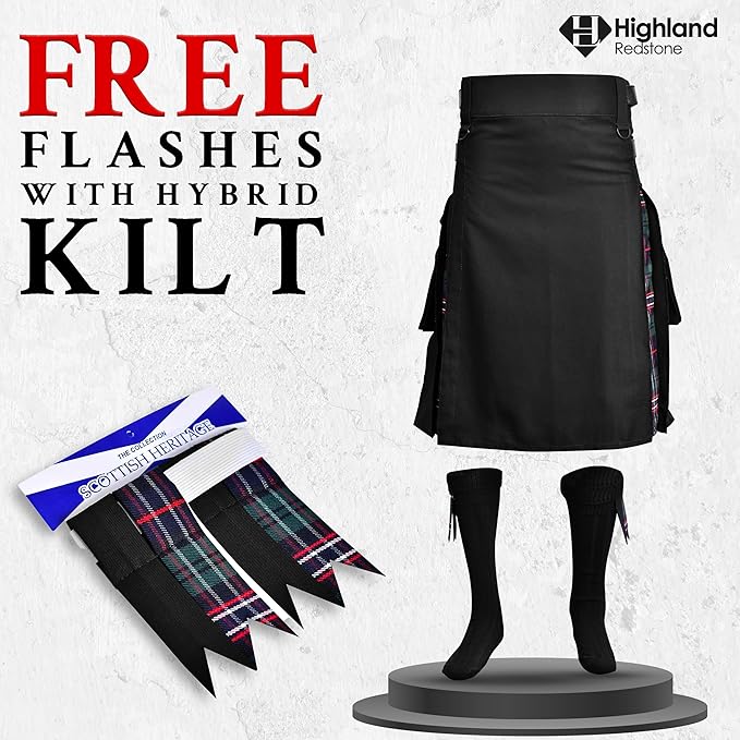 Scottish National Hybrid Utility Kilt for Men - Traditional Style with Modern Functionality | Big & Tall