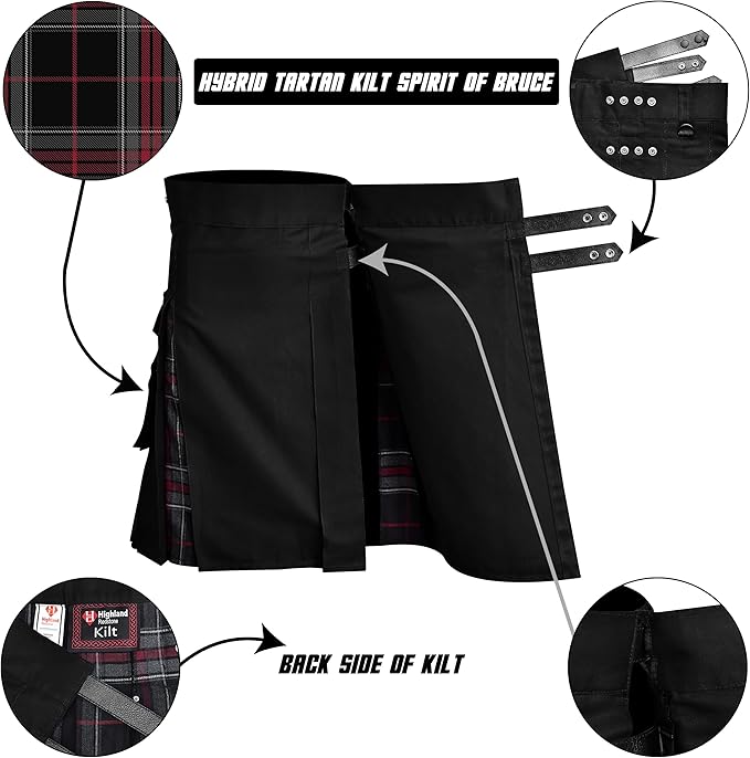 Spirit Of Bruce Hybrid Utility Kilts for Men  - Traditional Style with Modern Functionality | Big & Tall