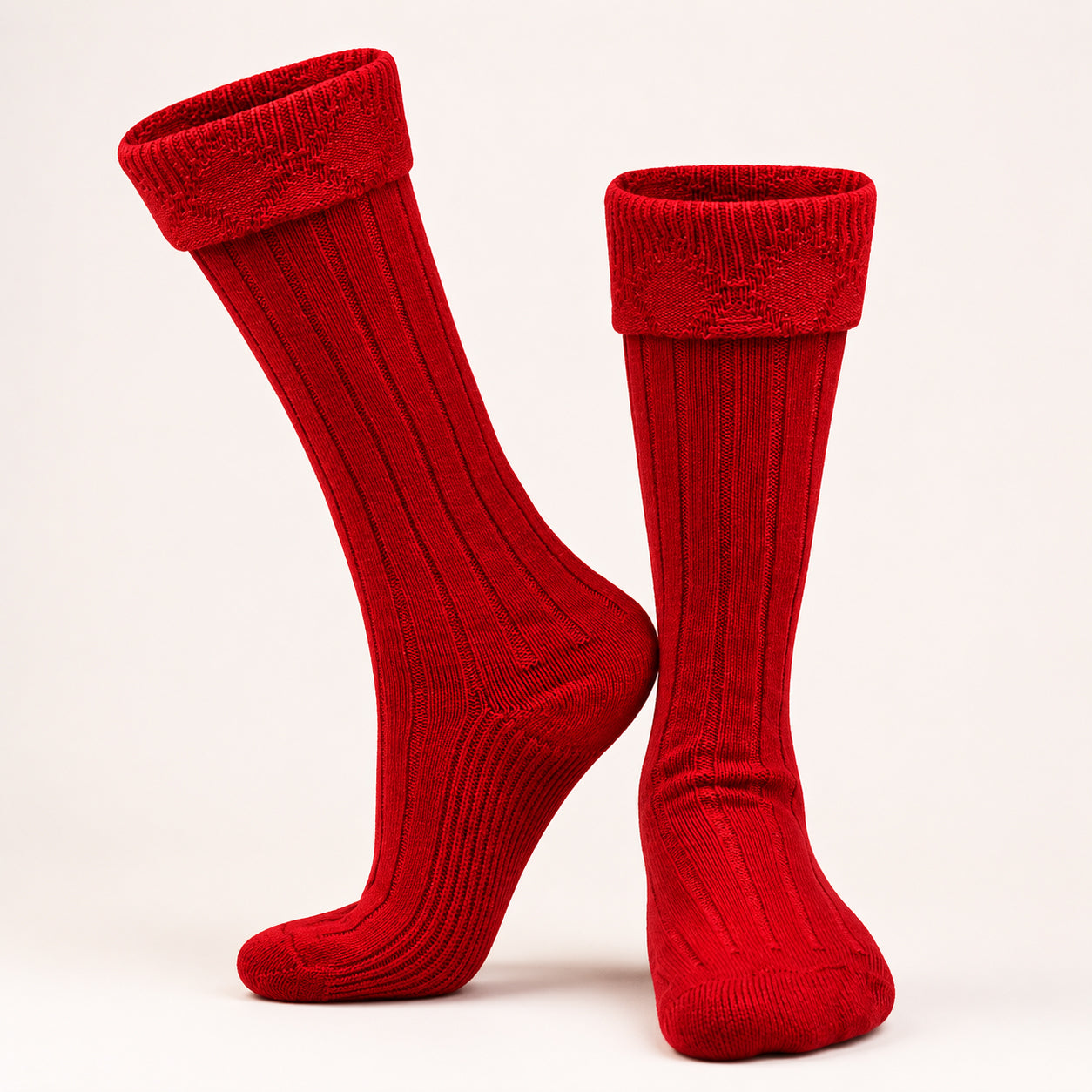 Comfortable Wool Blend Red Kilt Hose | High-Quality Kilt Socks