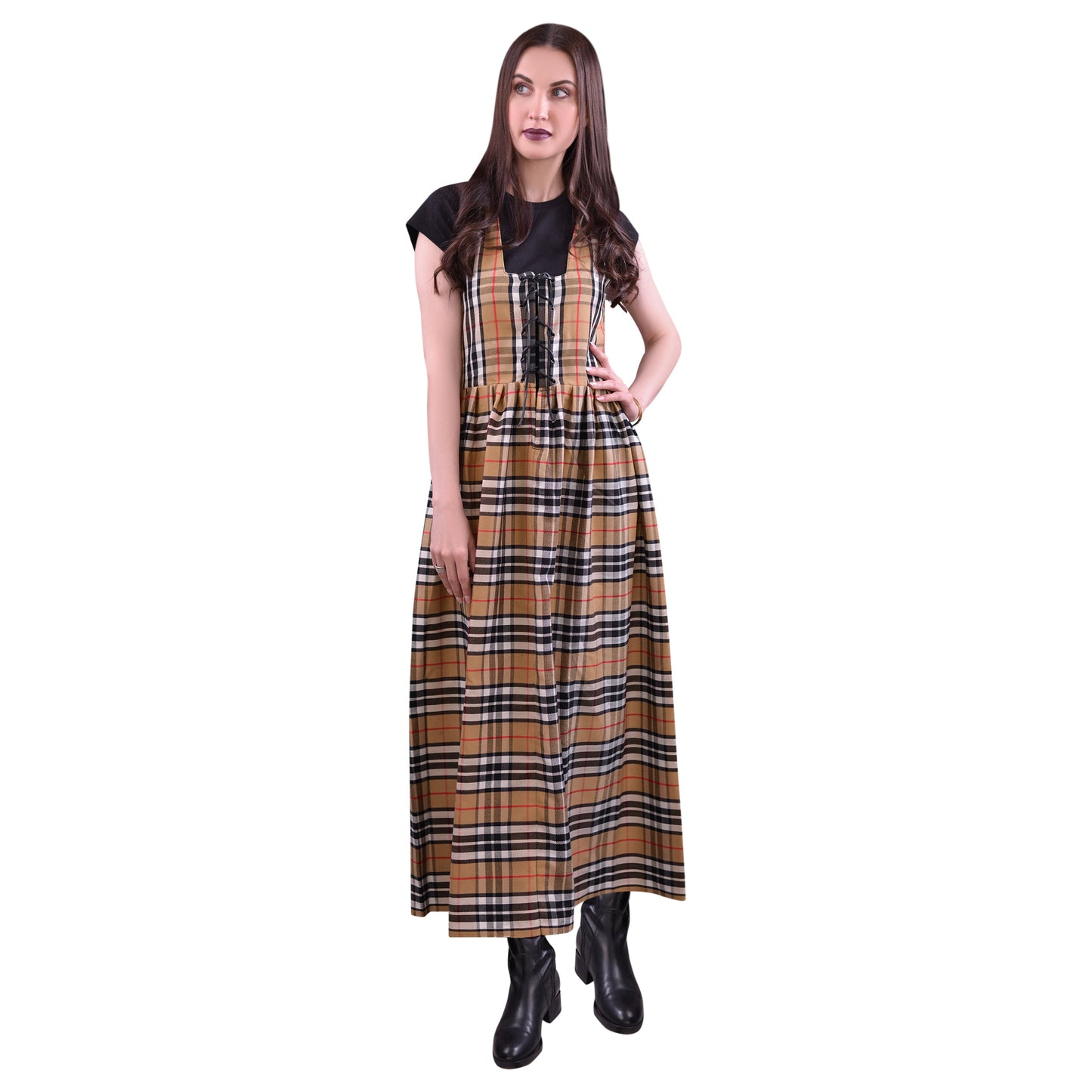 Women's Scottish Highland Dress - Long Tartan Dress | Camel Thomson