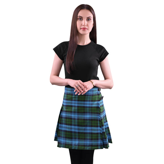 Woman Plaid Kilt -  Ancient Campbell Tartan Kilt - Premium Quality & Timeless Style