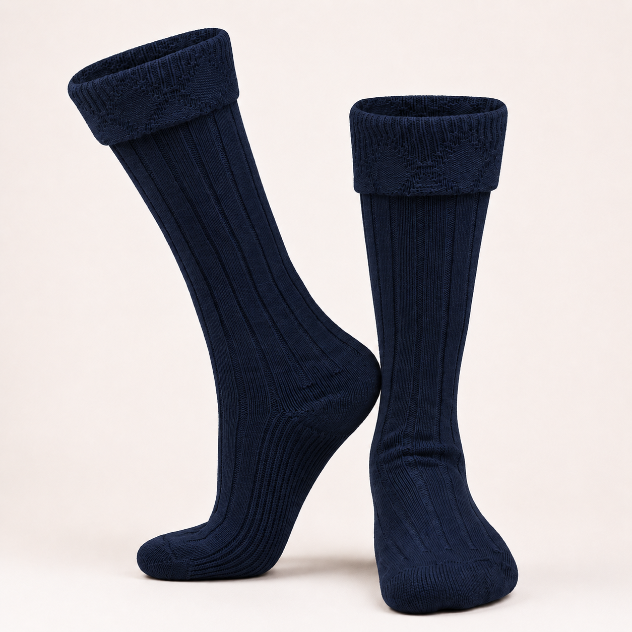 Comfortable Wool Blend Blue Kilt Hose | High-Quality Kilt Socks