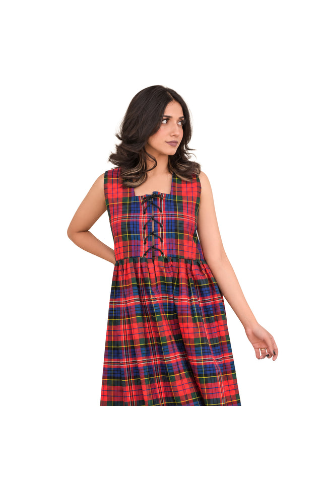 Women's Scottish Highland Dress - Long Tartan Dress |  Macpherson Red