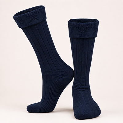 Comfortable Wool Blend Blue Kilt Hose | High-Quality Kilt Socks