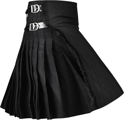Acrylic Kilt | 16oz Plain Black Tartan Kilt