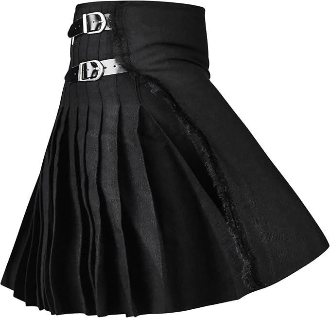 Acrylic Kilt | 16oz Plain Black Tartan Kilt | Big & Tall