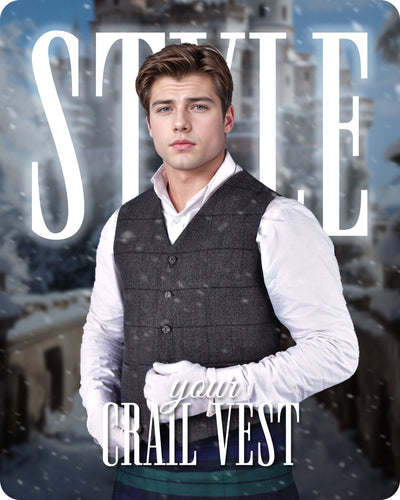 Charcoal Grey Crail Jacket & Vest  -  Italian Tweed Wool | Scottish Formalwear