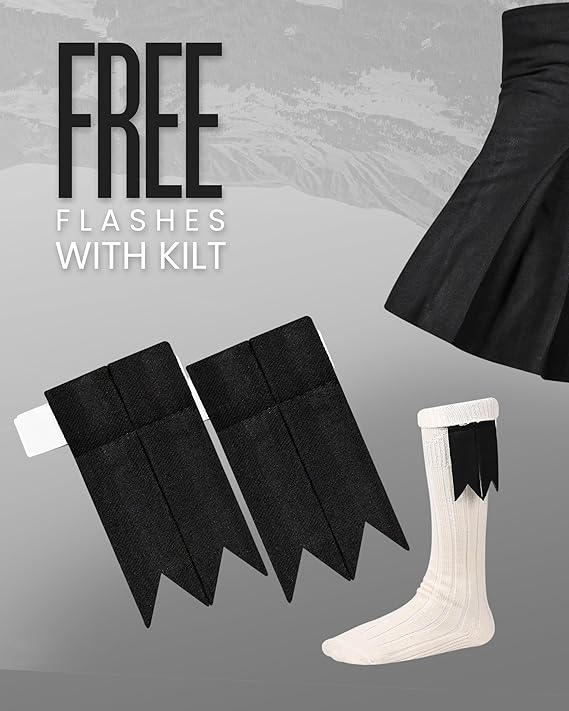 Acrylic Kilt | 16oz Plain Black Tartan Kilt | Big & Tall