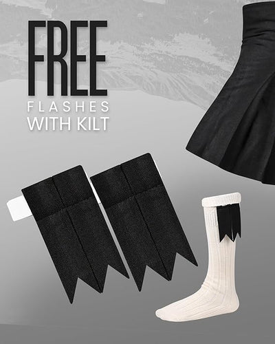 Acrylic Kilt | 16oz Plain Black Tartan Kilt | Big & Tall