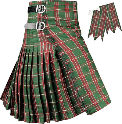 Kilt for Men I Welsh National Tartan Kilt Polyviscose 8 Yard Traditional Men Kilt